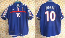 Maillot Equipe de France Euro 2000 Zidane Vintage Jersey Adidas Shirt - XL