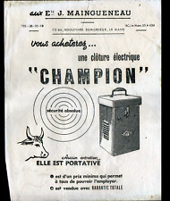 LE MANS (72) MATERIEL pour ELEVAGE & AGRICOLE / CLOTURES "MAINGUENEAU" en 1958