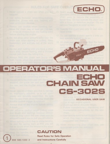 Echo chain saw operator - echo, operator"s