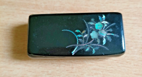 Tabatiere bois noirci - tabatiere,
