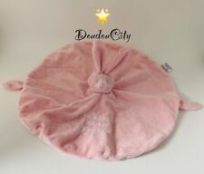 4054?Doudou plat Mouchoir Rond Lapin Rose Interdit De Me Gronder