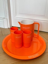 Service à Orangeade Ricard Plateau Pichet et verre Années 70 Vintage orange