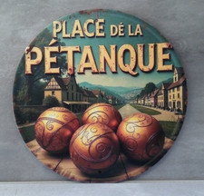 Plaque métal vintage place de