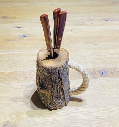 Porte couteaux buche - couteaux, bois