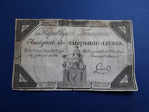 Ancien billet assignat - ancien, de