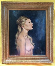 TABLEAUX MODERNES- BIZI FERRE- NU XX eme SIGNE HUILE SUR PANNEAU-DATE-BUSTE