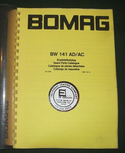 Bomag 141 manuel - bomag,