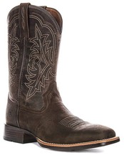Ariat Ryden Ultra Large Bout Carré Ouest mi-Mollet Bottes Hommes en Marron 7 -