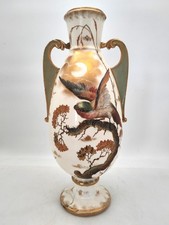 Ancien vase royal bonn à décor d'oiseaux haut 34.5 cm dans l'état