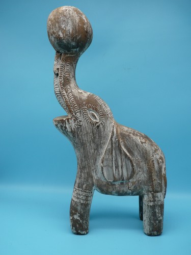 Ancien éléphant bois - en,
