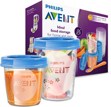 Avent - Pots De Conservation 180 Ml Et 240 Ml Avec Couvercles Associés Et Cuillè
