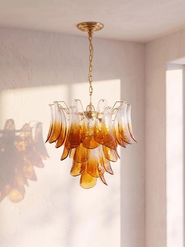 Lustre pétales verre - pétales, soufflé