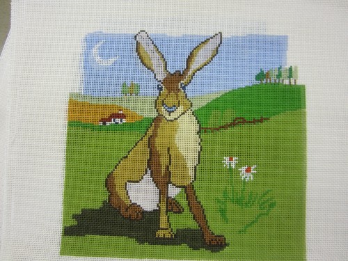 Needlepoint canvas sitting - needlepoint, "sitting