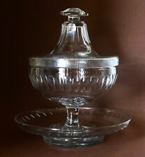 Drageoir couvert et son présentoir en cristal taillé époque 19ème siècle