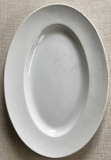 Plat ovale faience blanche - faience,