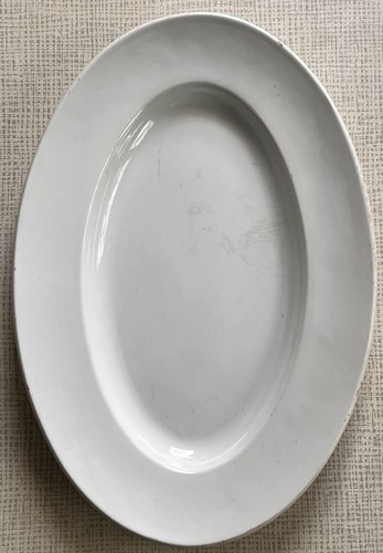 Plat ovale faience blanche - plat, de