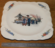 vintage SARREGUEMINES OBERNAI Faïenceries MINI assiette carrée 16.5cm SOUCOUPE