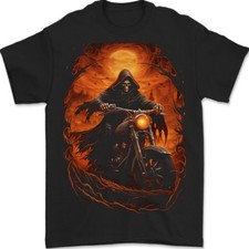 Crâne Moto Motard Moto Grim Reaper 3 T-Shirt 100% Coton