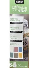 Pebeo Vitrea 160 Verre Peinture 6 X 20ml Couleur Pastel Eau Base Four Cuisson