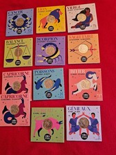 PIECES DE 5 EUROS ASTROLOGIE  2025 - LOT DE 12 CARTELETTES PROMO