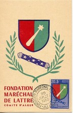 MAXIMAPHILIE / CP MAXIMUM ALGERIE / FONDATION MARECHAL DE LATTRE 1958 ALGER