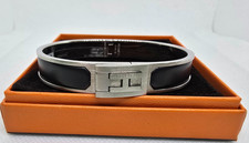 Hermes Jet Silver Black Bangle