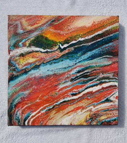 Tableau abstrait signé - abstrait,