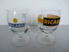 Lot de 2 verres ballon RICARD bande jaune et -45° sous la glace