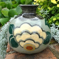 Vase de SAVOIE signé, E. SIMONOD, JACQUET, SISPA, etc... ? en l'état, H. 22cm