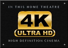 PLAQUE HOME CINEMA DECORATIVE "4K ULTRA HD or" EN IMPRESSION NUMERIQUE