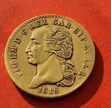 MONNAIE ANCIENNE EN OR  20 LIRES  VICTOR EMMANUEL Ier 1818   L  Turin