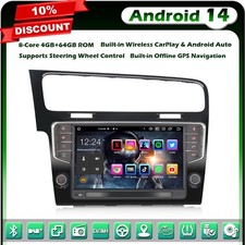 8-Core 64GO Android 14 Autoradio For VW Golf 7/VII DAB+ GPS TNT CarPlay WiFi BT