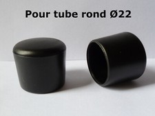Ø 22 mm bouchon embout cap enveloppant pour tube rond pied de chaise PVC NOIR