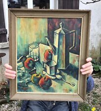 Authentique Et Superbe Tableau Cubiste NATURE MORTE Signé NOËL a SCEY SUR SAÔNE