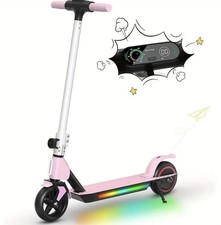 Trottinette Électrique Enfant Autonomie 8km 130W 14km/h Lumineuse Pliable Rose