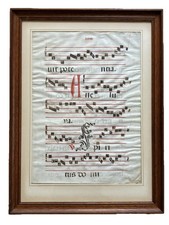 Page Antiphonaire Manuscrit Vélin Lettrines Psaume Chants Religieux Haute Époque