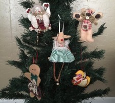 Set of 5 Vintage Fabric Tree