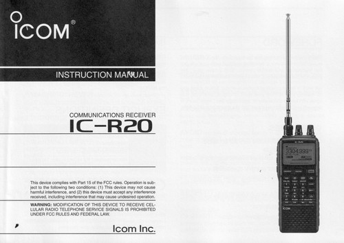 Icom r20 communications - ic-r20,