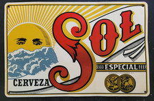 BIERE SOL Especial  / Plaque - tole publicitaire ancienne 