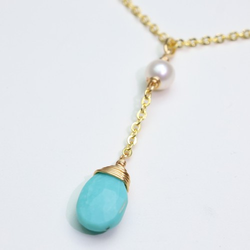Collier pendentif turquoises - collier,