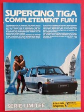 Publicité de presse:  Automobile RENAULT SUPERCINQ TIGA Cigarette  KOOL  1989