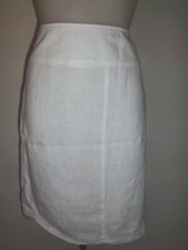 LEGERE JUPE DOUBLER JE M'HABILLE COMME CA 100% LIN BLANC TAILLE 42/44