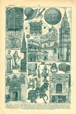 Document ancien art espagnol recto verso issu du livre de 1922 