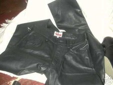 RED STAGE BLACK LEATHER PANTS