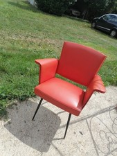 Fauteuil Skai Rouge 1950 60 Style Guariche 
