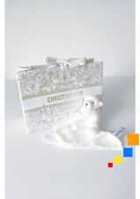Doudou Plat/Mouchoir Lange Ours Blanc Polaire Et Sac - Christian Dior Baby Dior