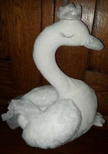 P1/ Peluche doudou cygne endormi PRIMARK blanc tutu blanc couronne 32cm env TTBE