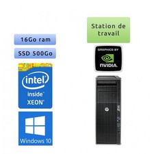 Occasion - HP Workstation Z620 - Windows 10 - 2*E5-2643 v2 16Go 500Go SSD - K600