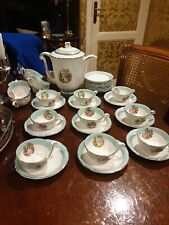 Lot Cafetière Plus 18 Tasses Et Soucoupes Semi Porcelaine Ceranord Fragonard
