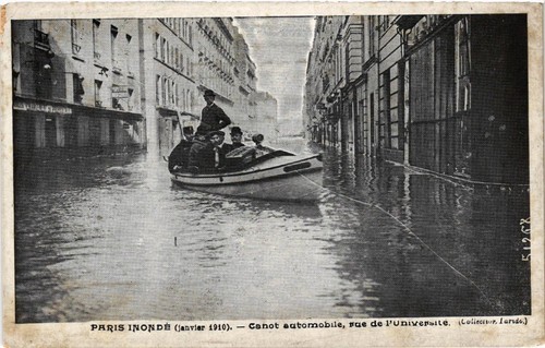 Cpa paris canot - paris, rue